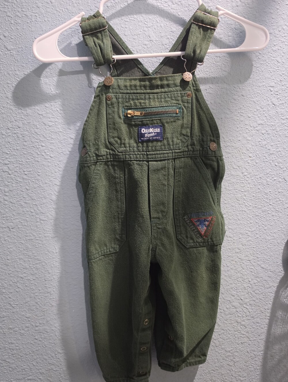 Vintage 2t Osh Kosh B'gosh Vestbak  Green Rainforest Frog Overalls